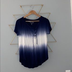tie dye lace up top